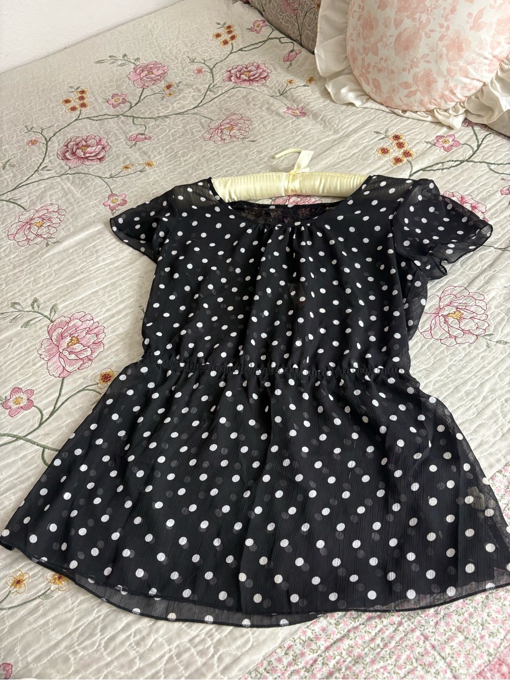 No Boundaries Black and White Polka Dot Short Sleeve Dress